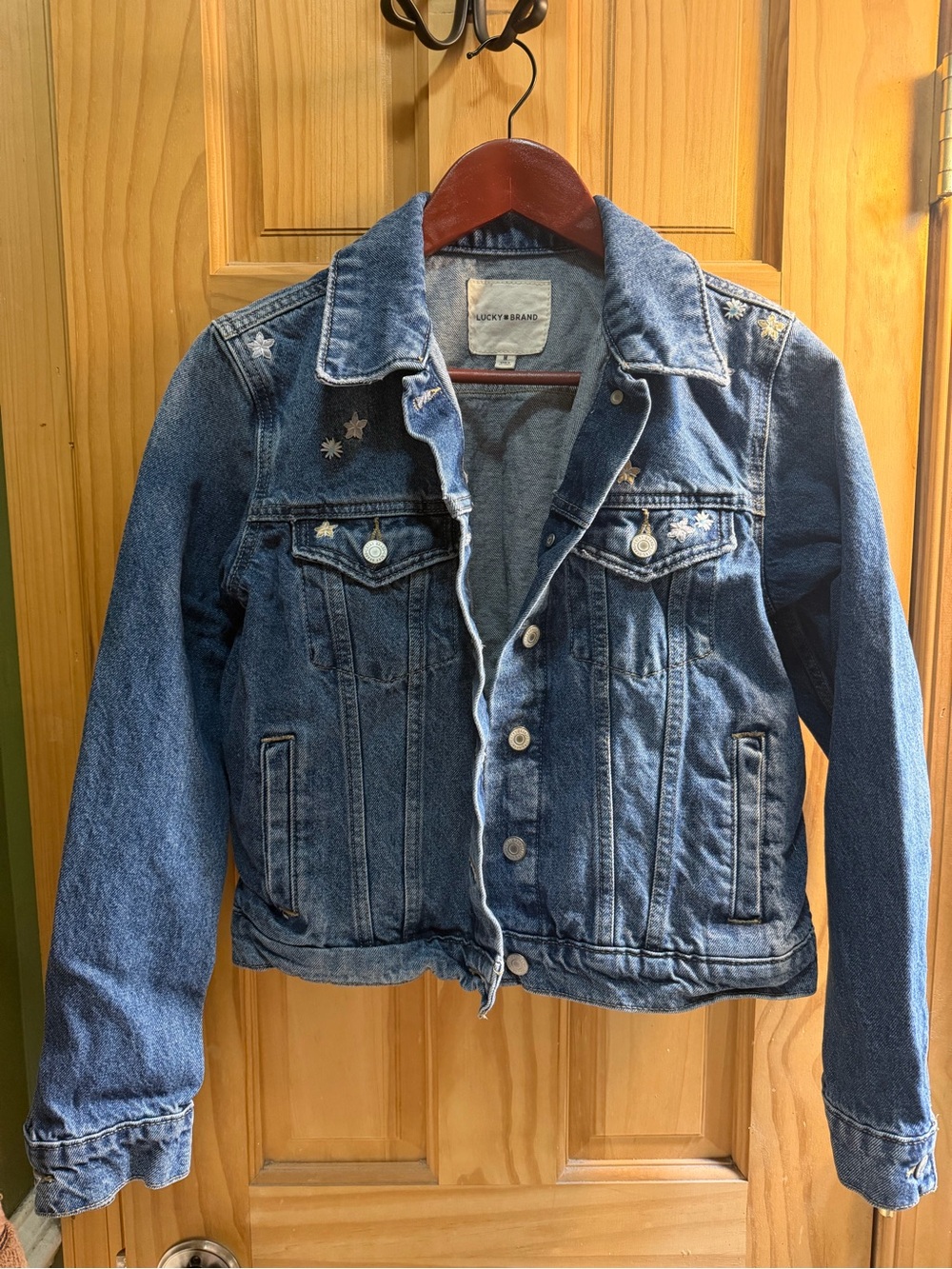 Lucky Brand Denim Jacket with Star Embellishments - Blue